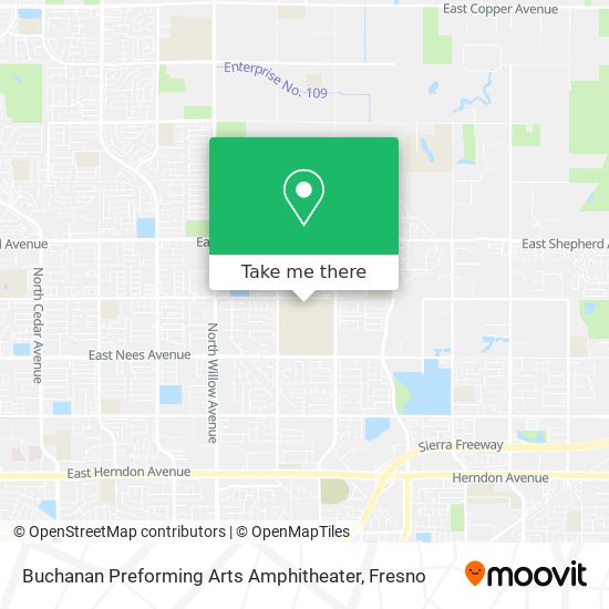 Mapa de Buchanan Preforming Arts Amphitheater