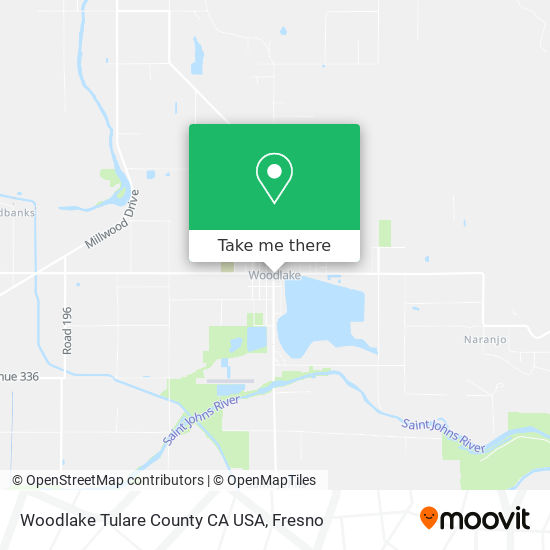 Mapa de Woodlake Tulare County CA USA