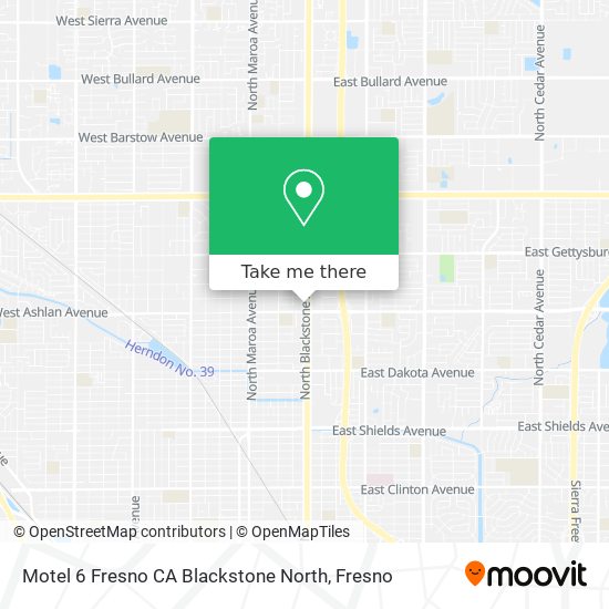 Motel 6 Fresno CA Blackstone North map