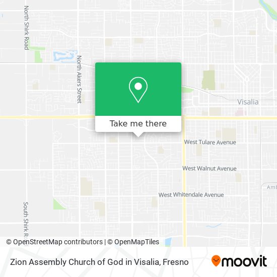 Mapa de Zion Assembly Church of God in Visalia