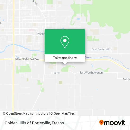 Golden Hills of Porterville map