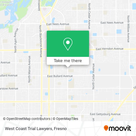 West Coast Trial Lawyers map