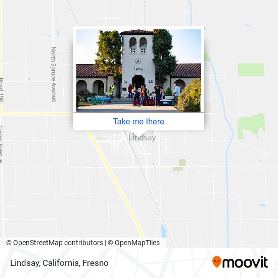 Lindsay, California map