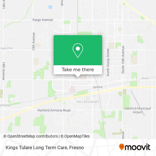 Kings Tulare Long Term Care map