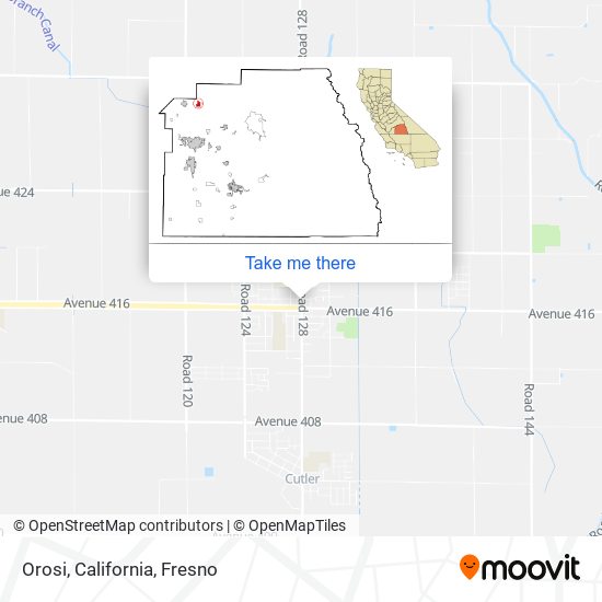 Mapa de Orosi, California