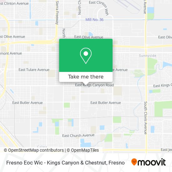 Mapa de Fresno Eoc Wic - Kings Canyon & Chestnut