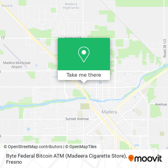 Mapa de Byte Federal Bitcoin ATM (Madeera Cigarette Store)