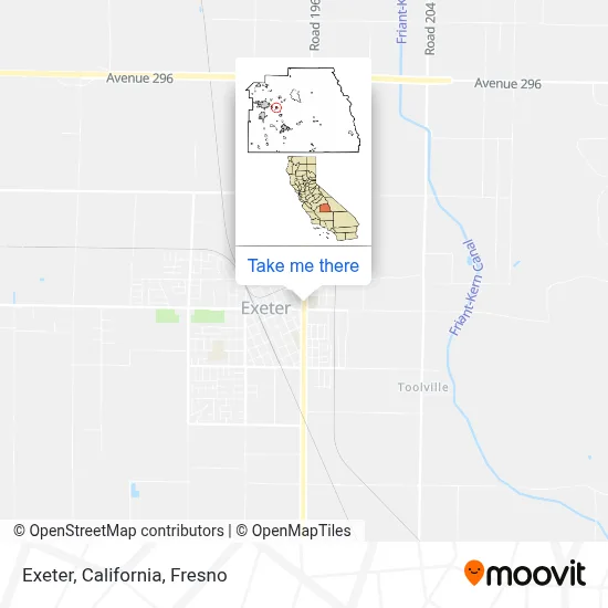 Exeter, California map
