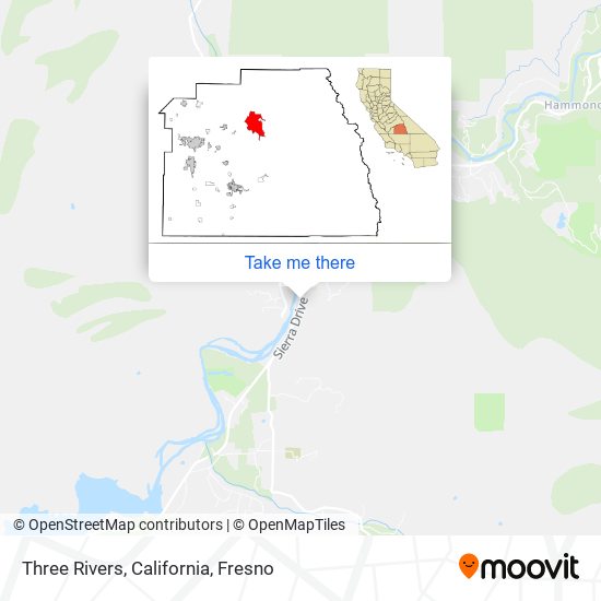 Three Rivers, California map