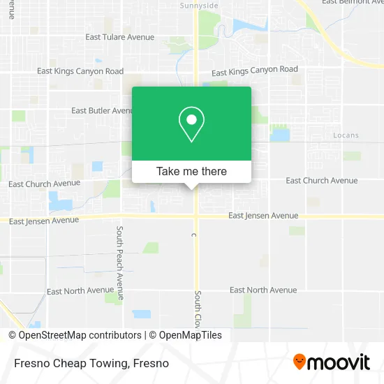 Mapa de Fresno Cheap Towing
