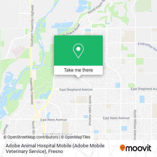 Mapa de Adobe Animal Hospital Mobile (Adobe Mobile Veterinary Service)