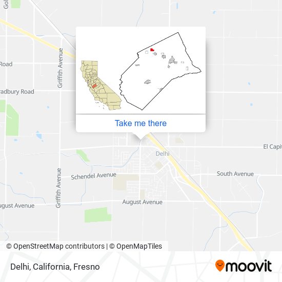 Delhi, California map