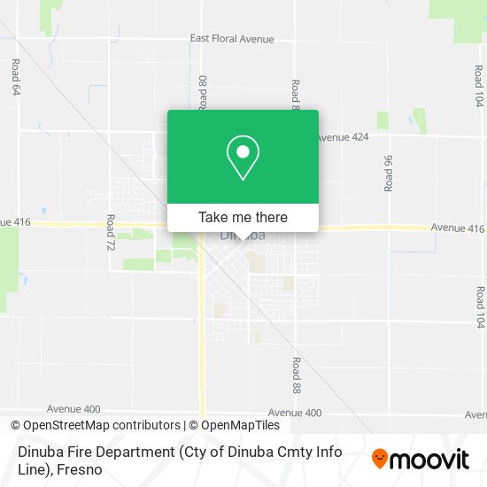 Mapa de Dinuba Fire Department (Cty of Dinuba Cmty Info Line)