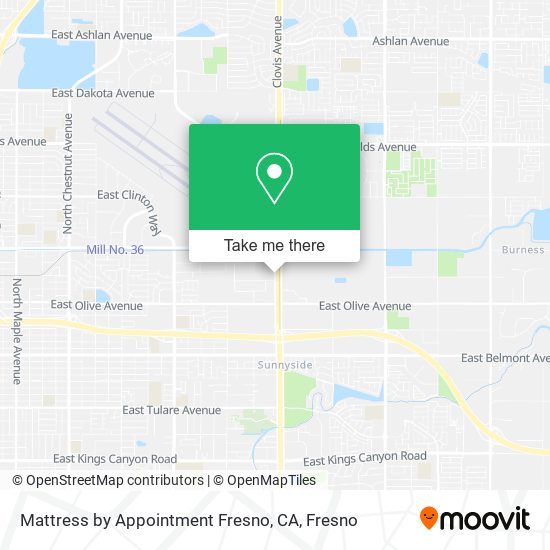 Mattress by Appointment Fresno, CA map