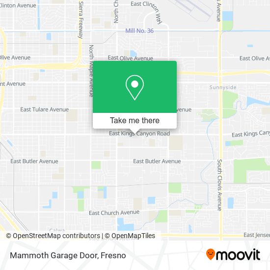 Mammoth Garage Door map