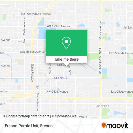 Mapa de Fresno Parole Unit