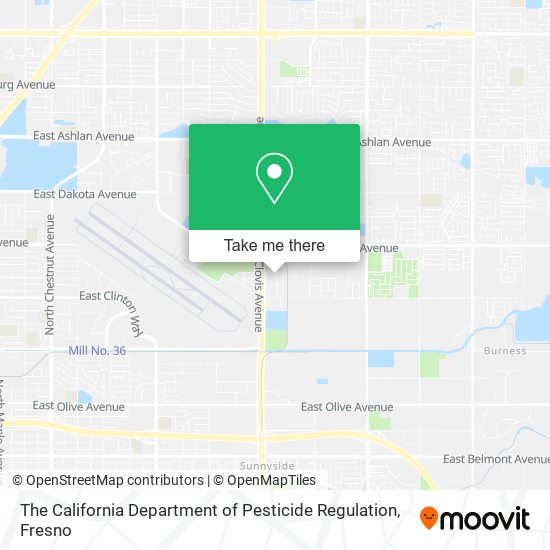 Mapa de The California Department of Pesticide Regulation