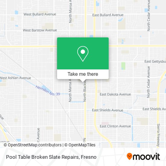 Pool Table Broken Slate Repairs map