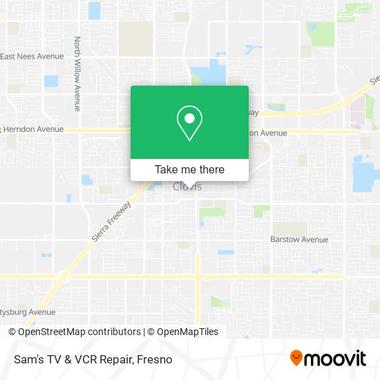 Sam's TV & VCR Repair map