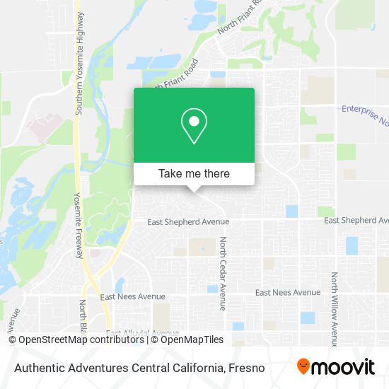 Mapa de Authentic Adventures Central California