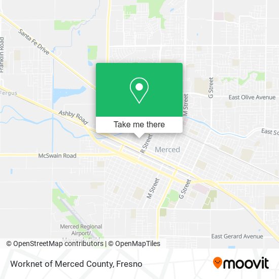 Worknet of Merced County map