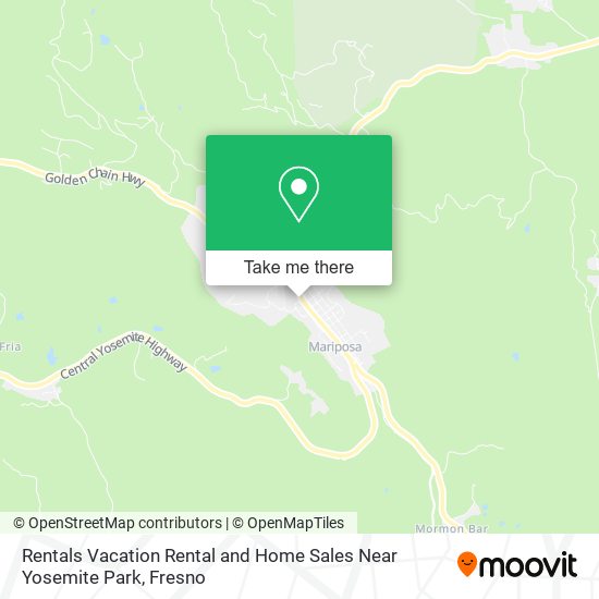 Rentals Vacation Rental and Home Sales Near Yosemite Park map