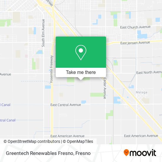 Mapa de Greentech Renewables Fresno