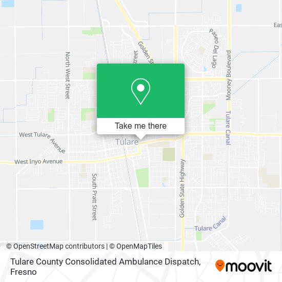 Tulare County Consolidated Ambulance Dispatch map