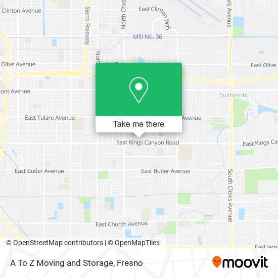 A To Z Moving and Storage map