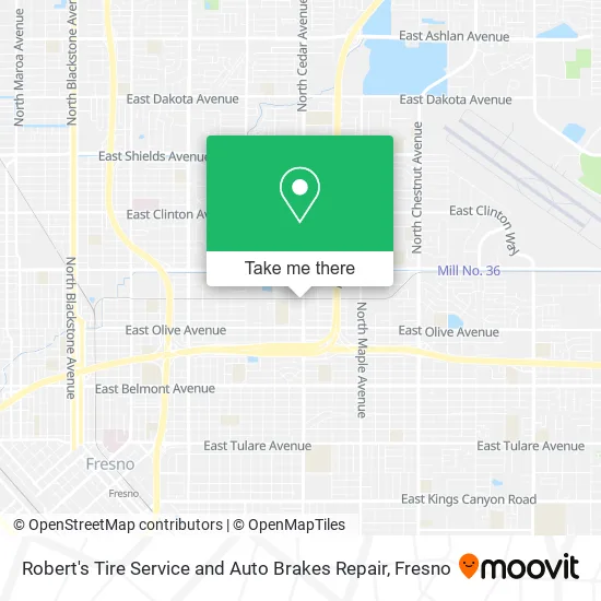 Mapa de Robert's Tire Service and Auto Brakes Repair