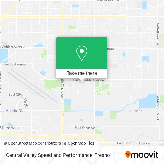 Central Valley Speed and Performance map