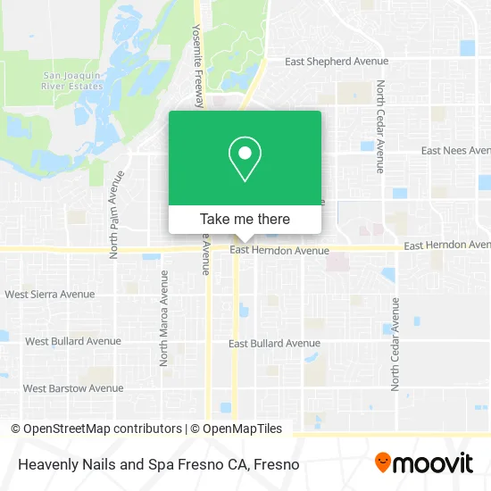 Heavenly Nails and Spa Fresno CA map