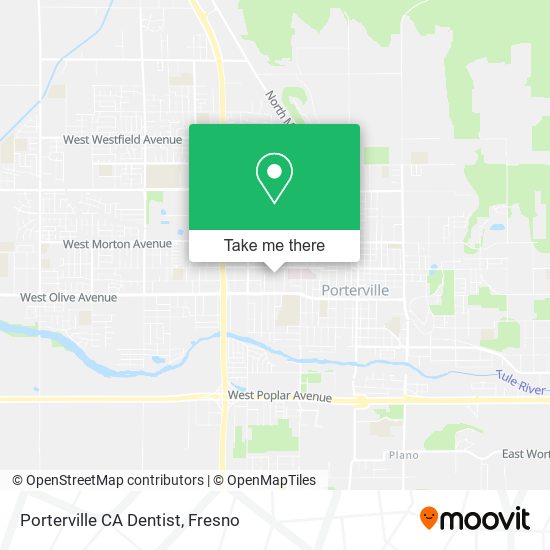 Porterville CA Dentist map