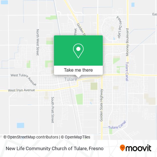 New Life Community Church of Tulare map