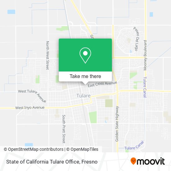 State of California Tulare Office map