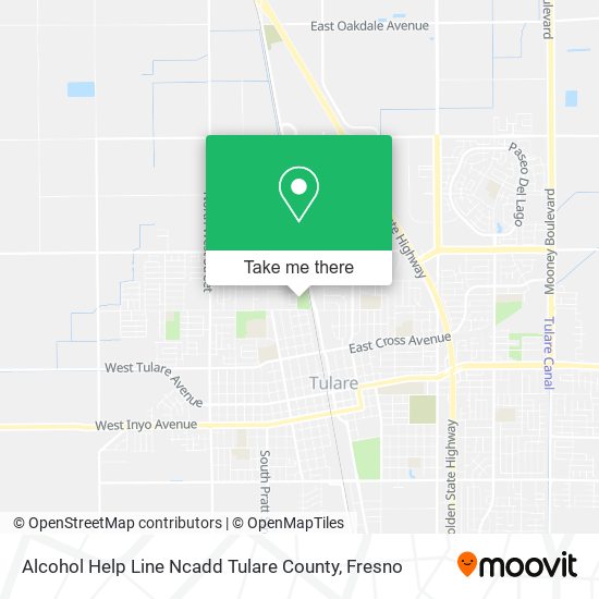 Alcohol Help Line Ncadd Tulare County map