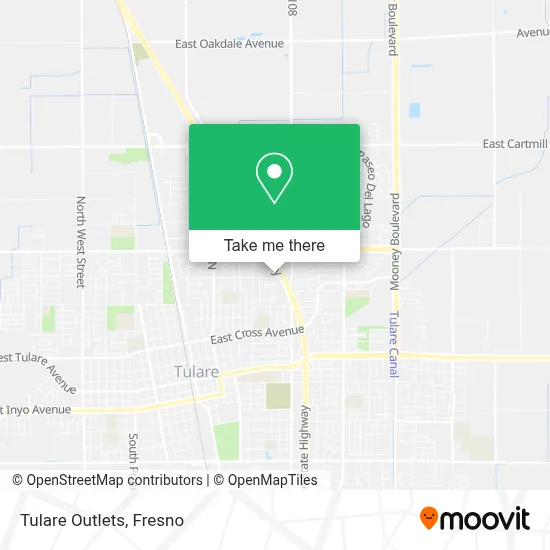 Tulare Outlets map