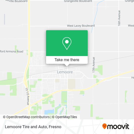 Lemoore Tire and Auto map