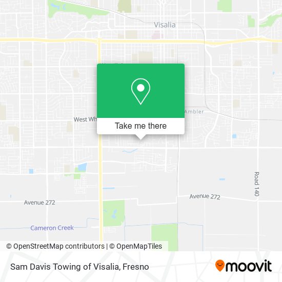 Sam Davis Towing of Visalia map