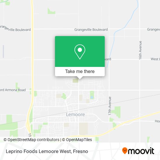 Mapa de Leprino Foods Lemoore West
