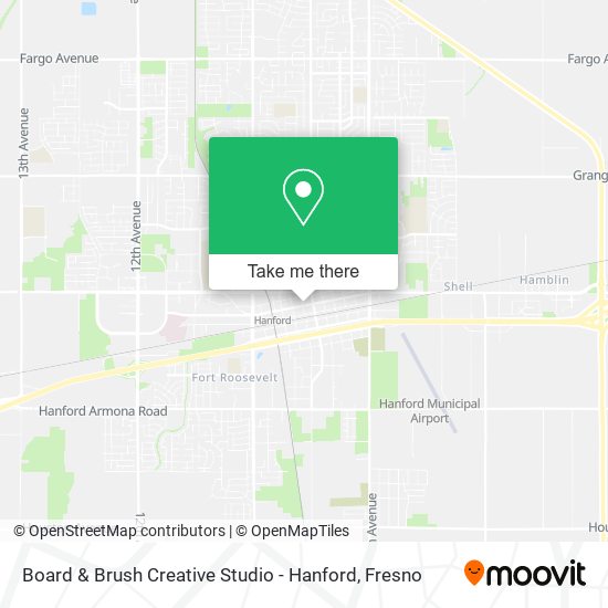 Mapa de Board & Brush Creative Studio - Hanford