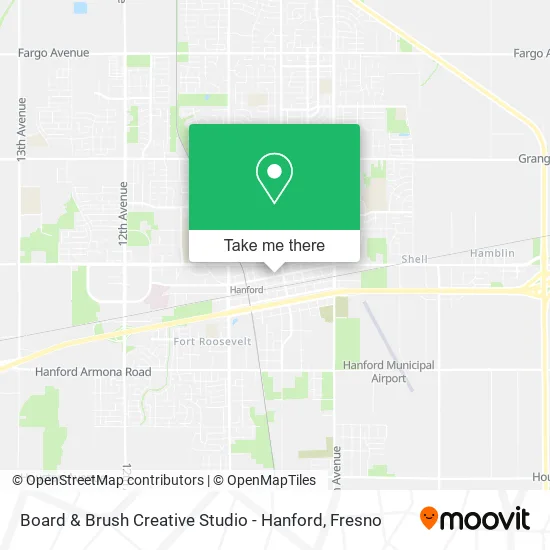 Mapa de Board & Brush Creative Studio - Hanford