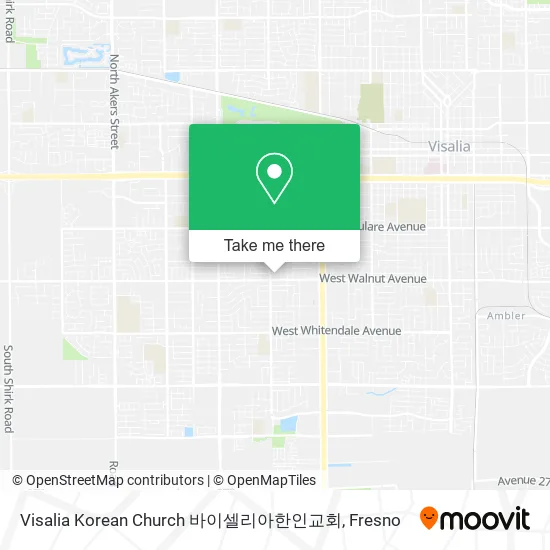 Mapa de Visalia Korean Church 바이셀리아한인교회