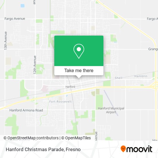 Hanford Christmas Parade map