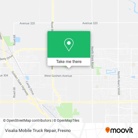 Visalia Mobile Truck Repair map