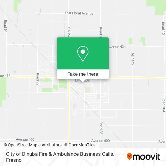 City of Dinuba Fire & Ambulance Business Calls map