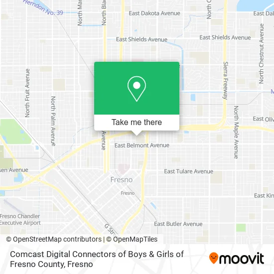 Comcast Digital Connectors of Boys & Girls of Fresno County map