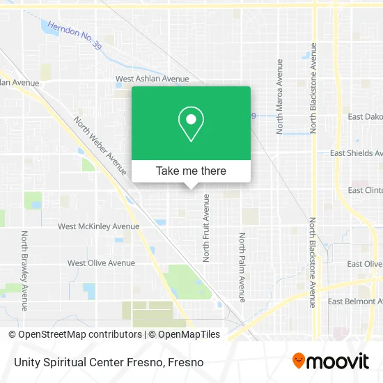 Mapa de Unity Spiritual Center Fresno