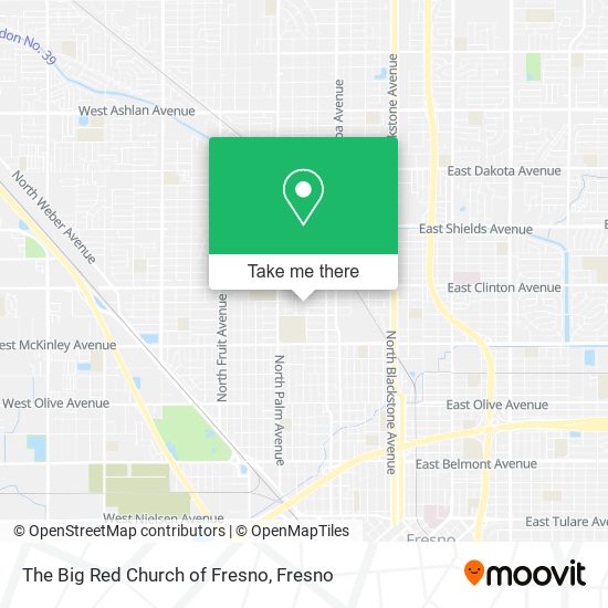 The Big Red Church of Fresno map