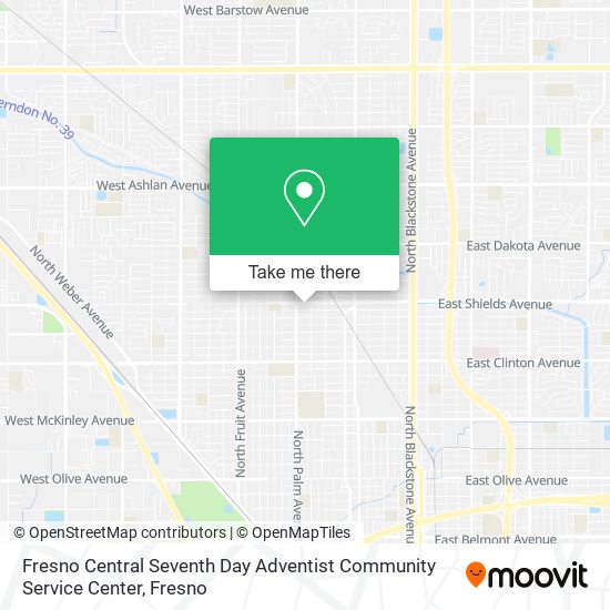 Mapa de Fresno Central Seventh Day Adventist Community Service Center